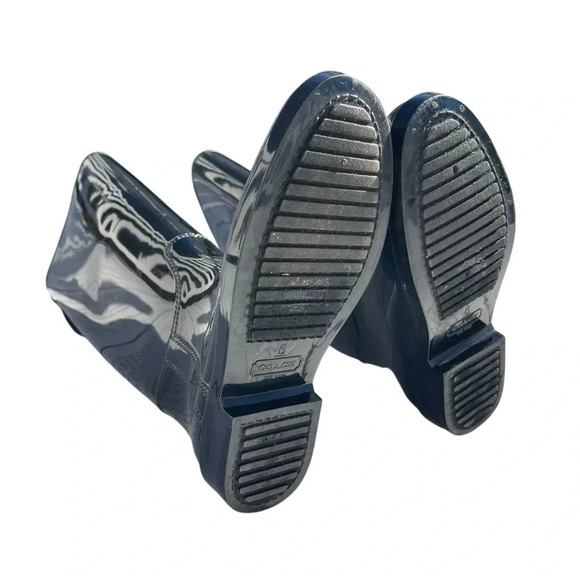 COACH Rainboots Talia Rub / Mat Black Boots Women’s Size 6 - Picture 7 of 8